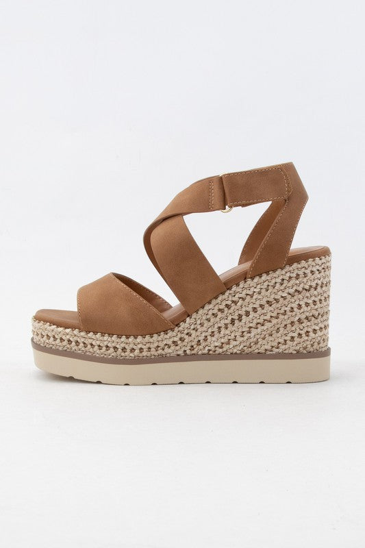 Churro Velcro Cross Strap Wedge