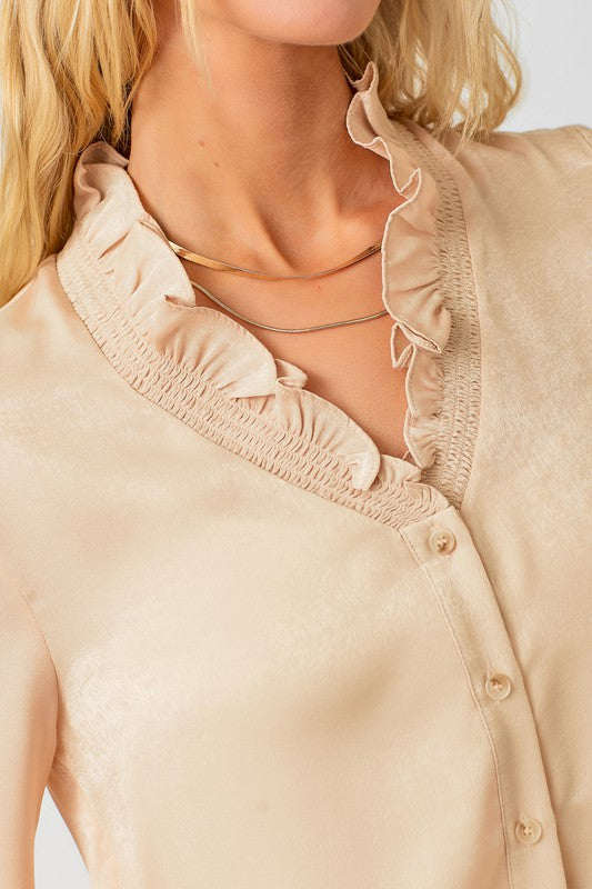 Wynonna High Neck Ruffled Blouse