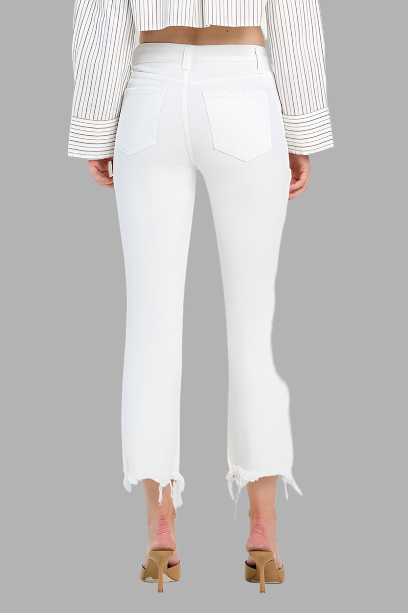 Bella High Rise Crop Flare, Optic White