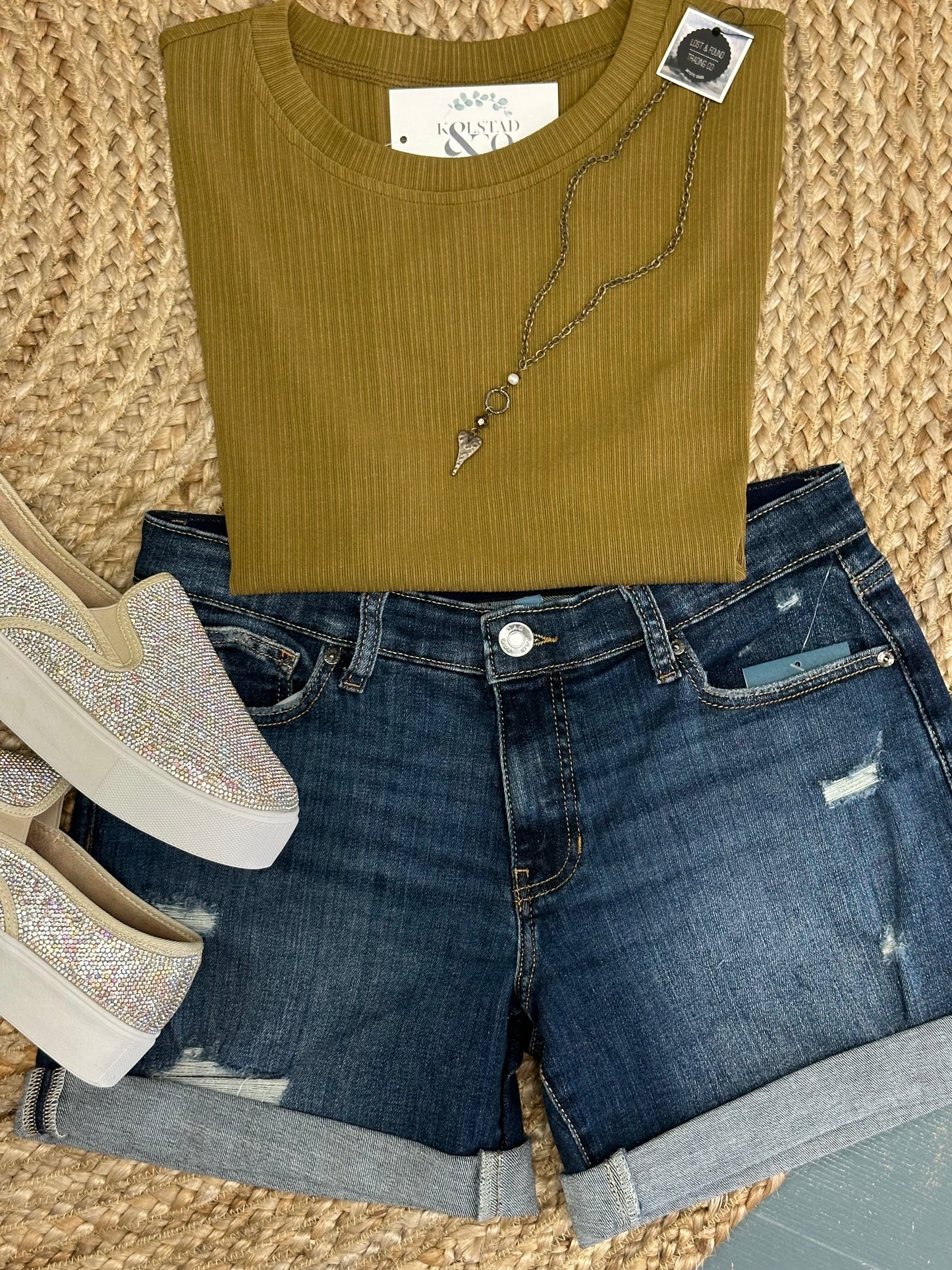 Ally Ribbed Short Sleeve Tee