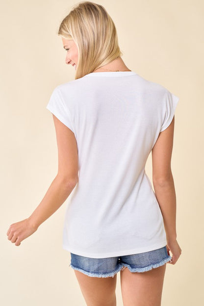 Reva Cap Sleeve Knit Top, Ivory
