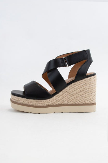 Churro Velcro Cross Strap Wedge