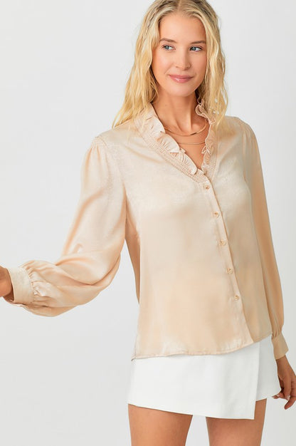 Wynonna High Neck Ruffled Blouse