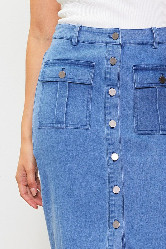 Denim for Days Midi Skirt, Blue
