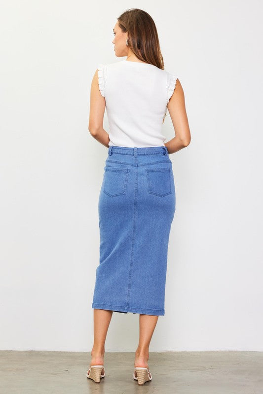Denim for Days Midi Skirt, Blue