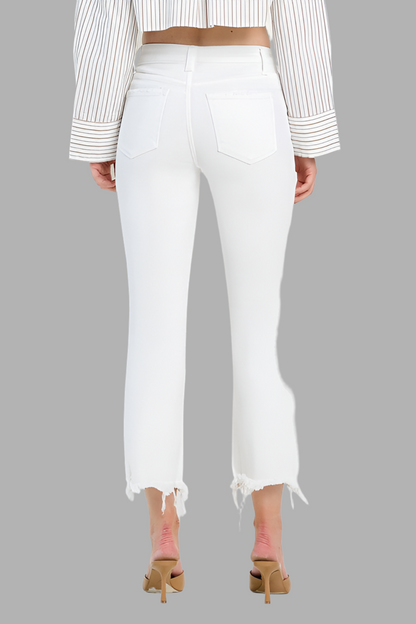 Bella High Rise Crop Flare, Optic White