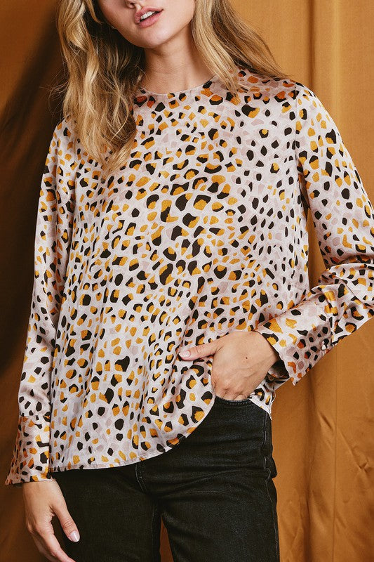 Panthera Print Top, Goldenrod