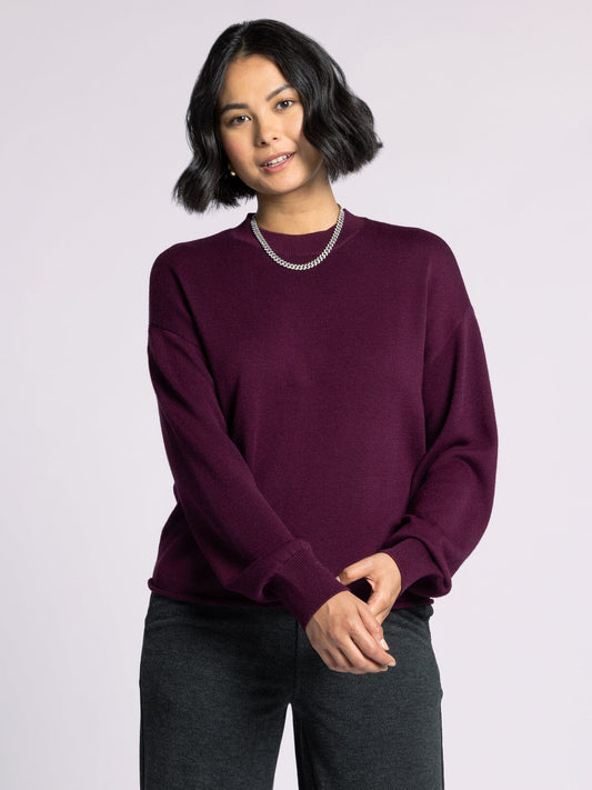 Fatima Lightweight Sweater, Deep Cherrywood