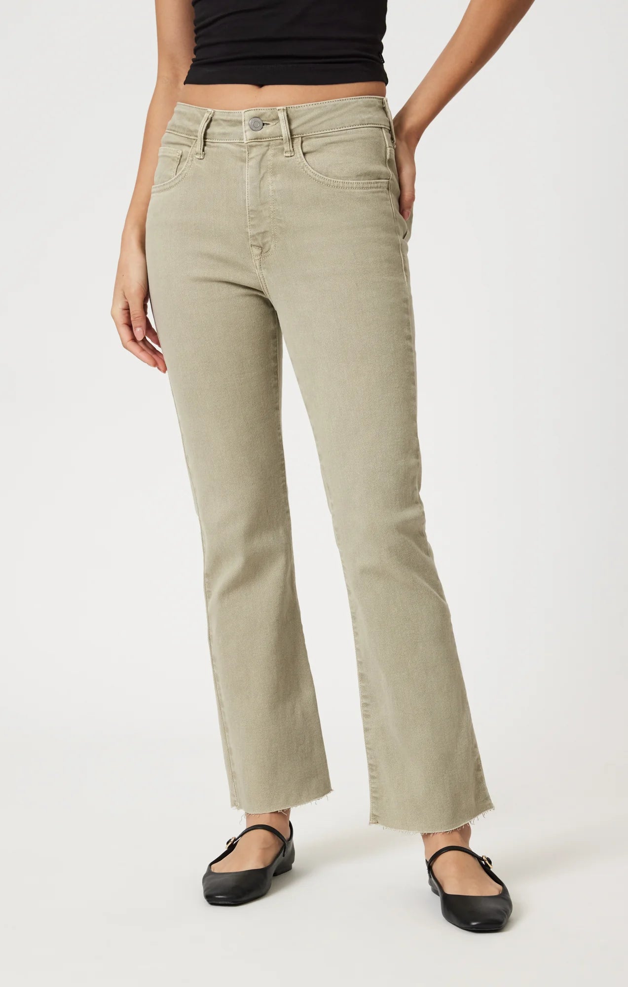 Anika Crop Flare, Green Flex Blue