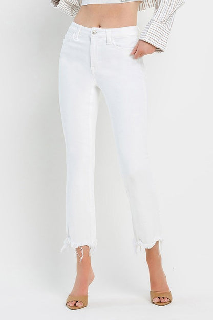 Bella High Rise Crop Flare, Optic White